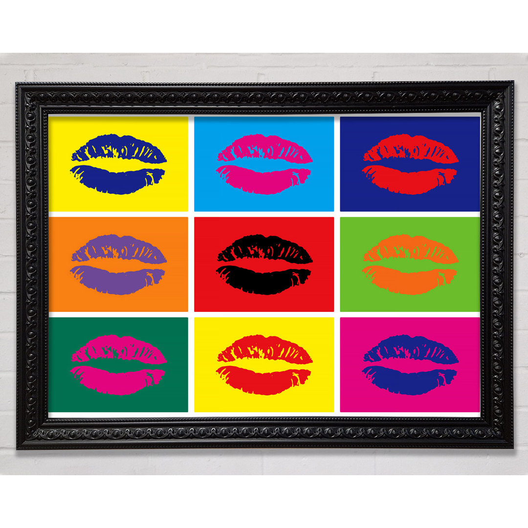 Lippen Pop Art Gerahmter Druck Wandkunst