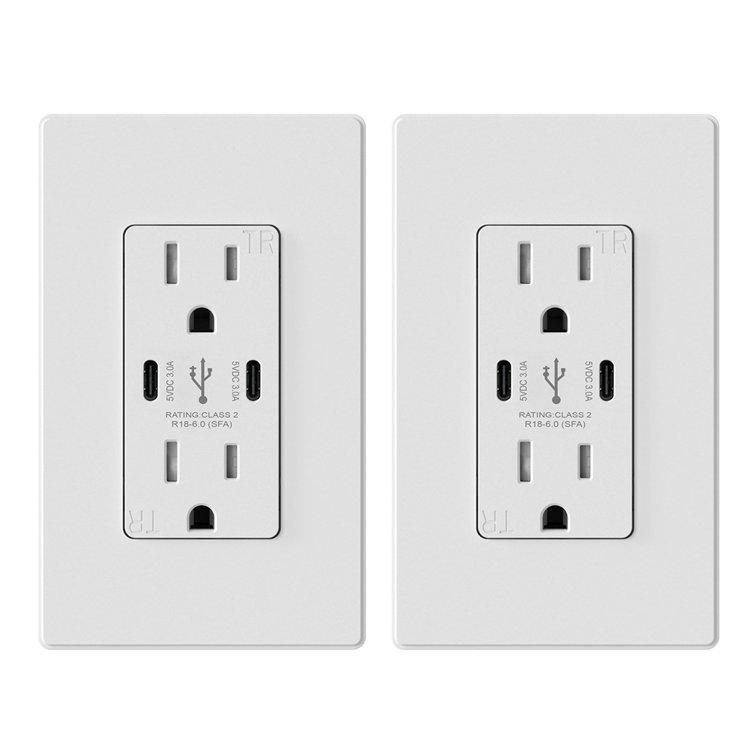 15 Tamper Resistant Decorator Outlet with USB Port