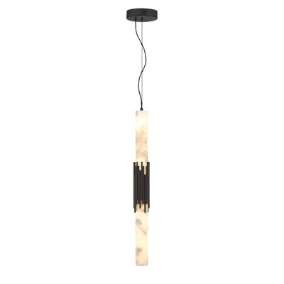 Venna, Pendant , 29", Urban Bronze, Alabaster