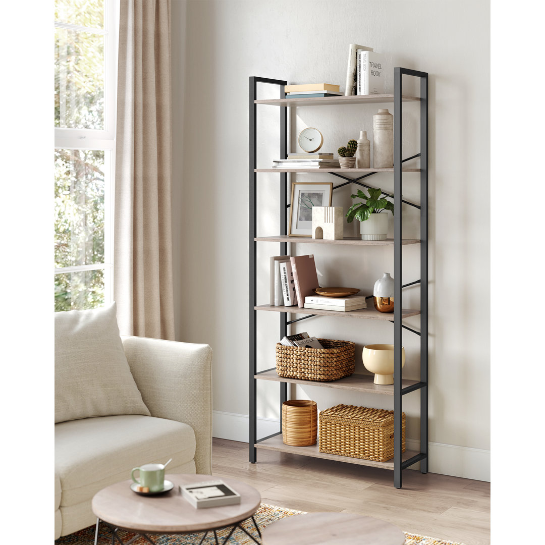 Bernis 186cm H x 80cm W Steel Etagere Bookcase