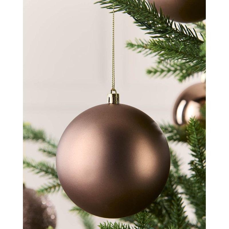 Polystyrene Shatterproof Bauble, 11 cm H x 9.9 cm W x 9.9 cm D, mocha, 9