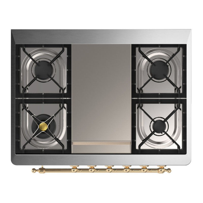 Majestic III Series 36 Inch Dual Fuel Range with 6 Sealed Burners, Griddle, in Emerald Green (Natural Gas, Copper Trim)