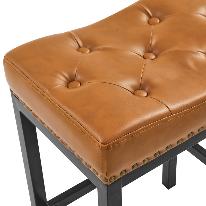 Tabouret de comptoir court 24 po Musson, Noir, Brun whisky