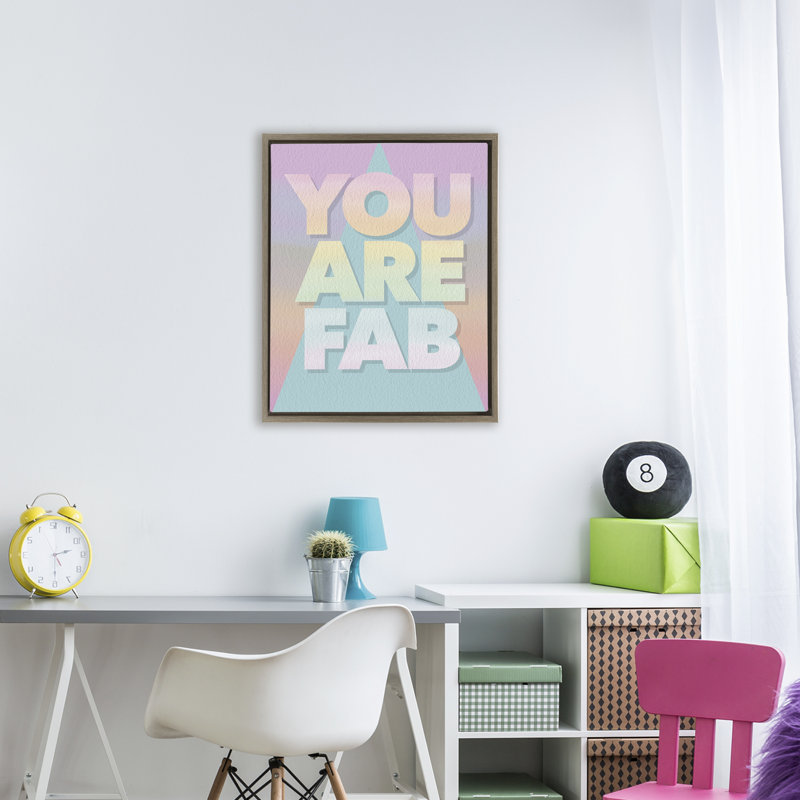 Cadre flottant You Are Fab Pastels, design par Jilly Jack Designs, Cadre flottant orme Montalcino, H 31 po x l 25 po