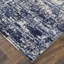 Tapis abstrait en viscose tissé à la main bleu / ivoire-1594063429