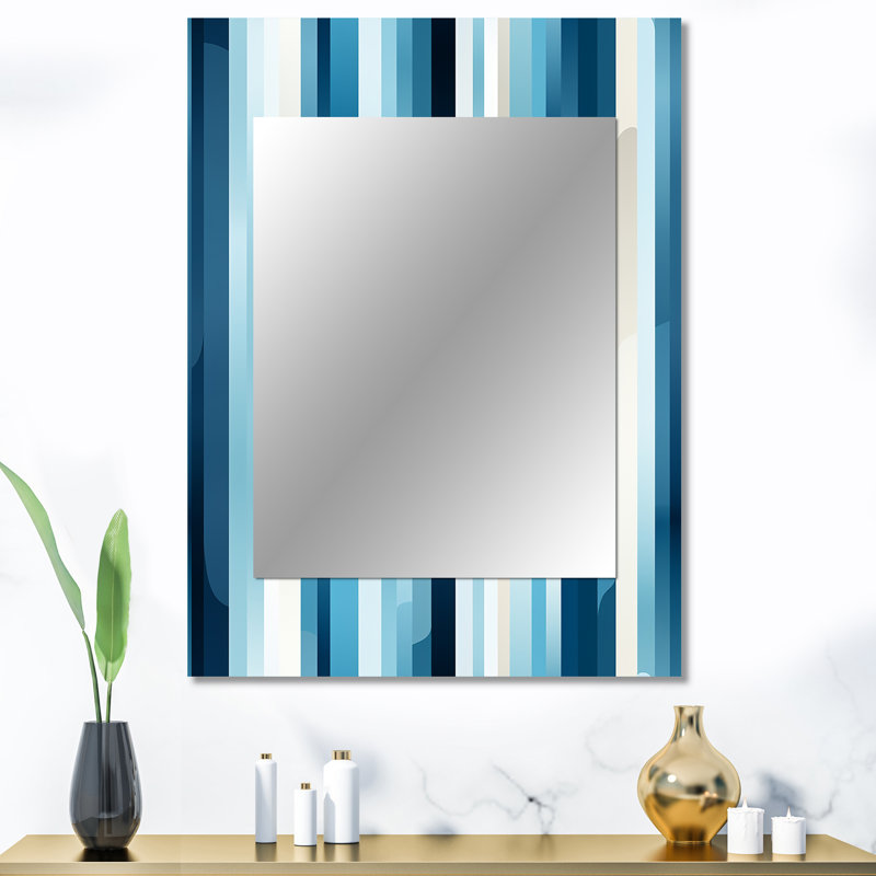 Motif rayé Ahian Blue Horizon Lines, 40 po x 30 po