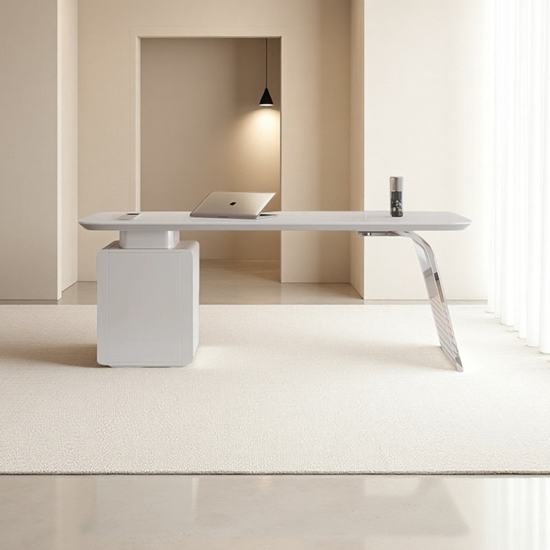 Light Luxury Desk Sintered Stone Desktop, 29.53" H x 62.99" W x 27.56" D