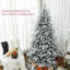 Arbre de Noël artificiel enneigé 7 pi avec 1401 pointes, support en métal pliable, assemblage facile, arbre de Noël articulé pour la maison, le bureau, les Fêtes, vert-949010683