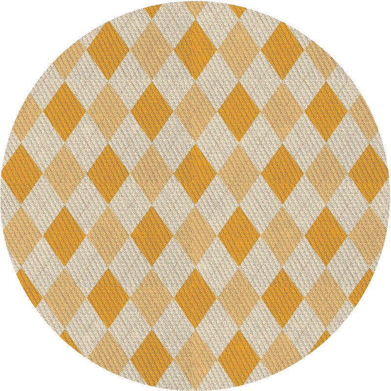 Tapis jaune / gris clair Power Loom, Rond 7 pi