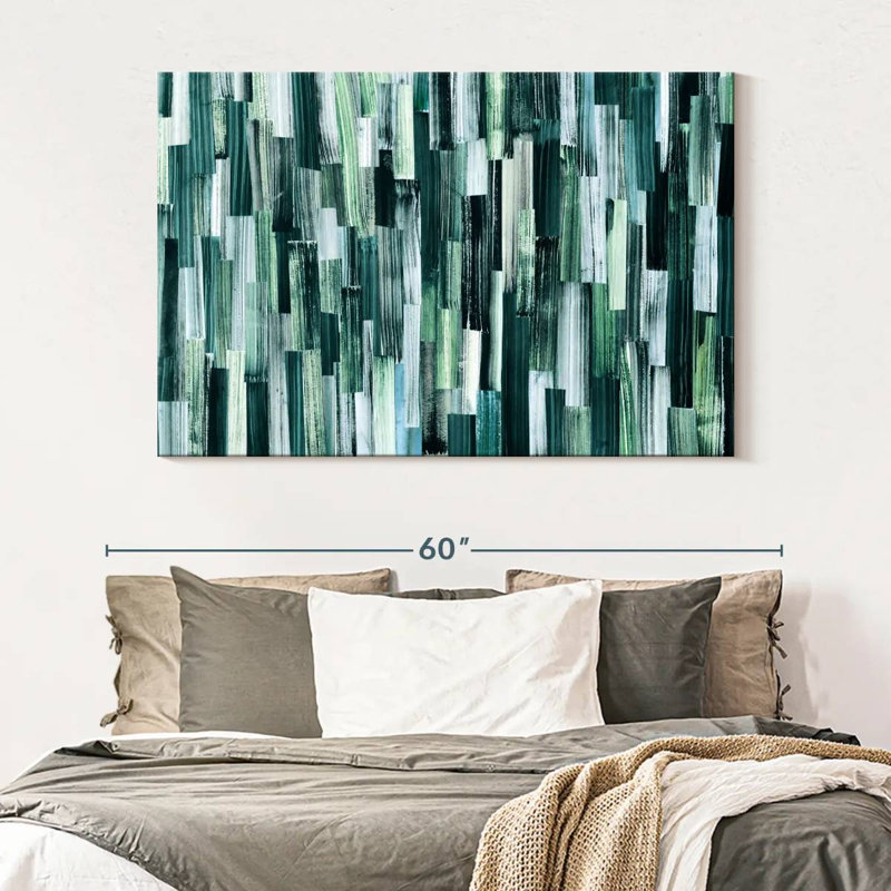 Avery Emerald Brushstrokes, 34" H x 51" W