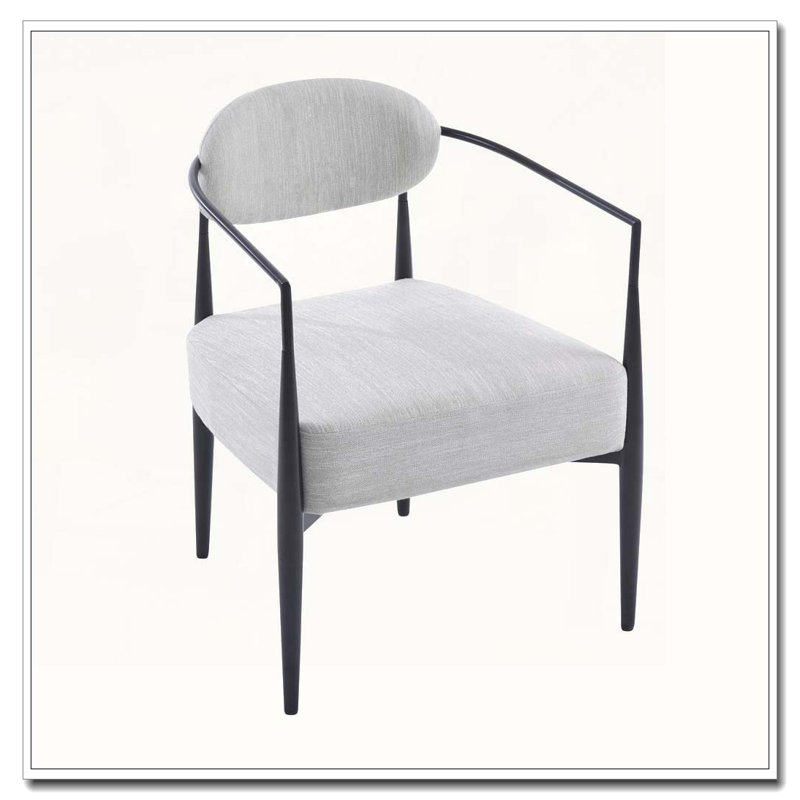 Fauteuil d'appoint moderne rembourré, Beige, noir