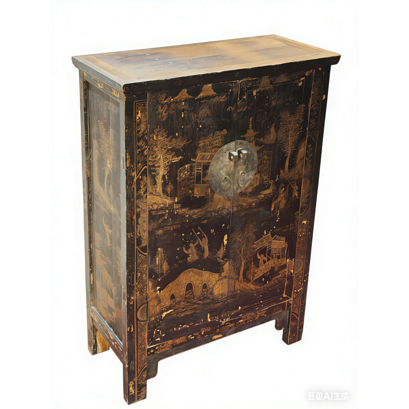Chinese Chinoiserie-Style Landscape Cabinet