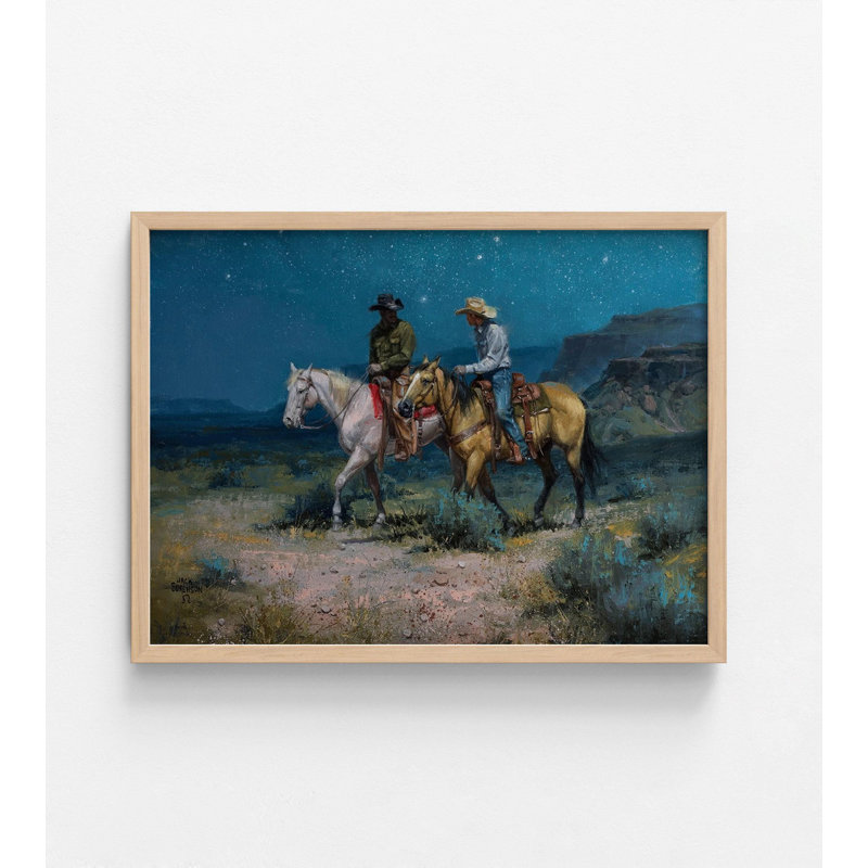 Night Riders By Jack Sorenson, 36" H x 48" W, Yes, Tan Single Picture Frame
