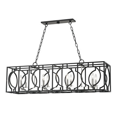 Luminaire suspendu linéaire à 8 lumières pour îlot de cuisine Octavio