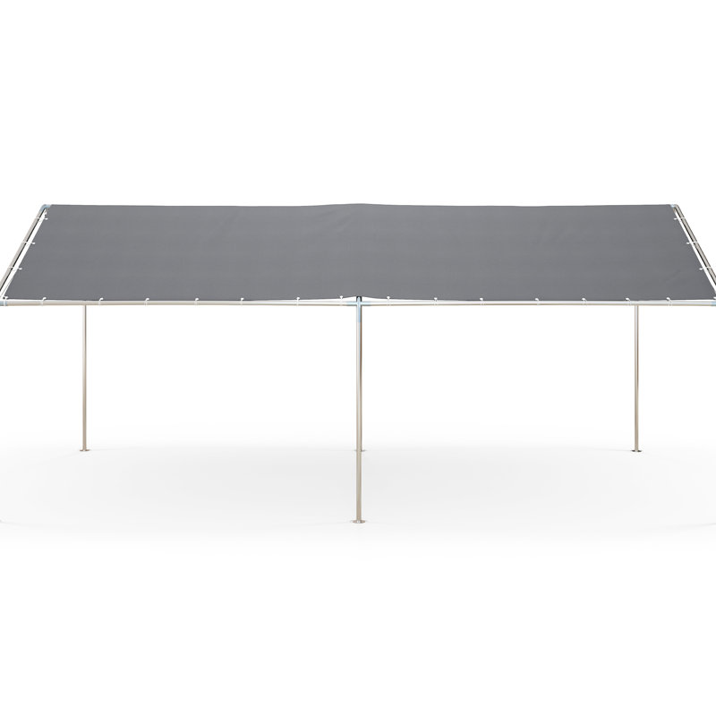 Abri d'auto robuste 10 pi x 20 pi, gris - acier galvanisé, ensemble d'ancrage inclus, 3 câbles spacieux, auvent de protection contre la pluie 10 pi x 20 pi, ensemble et vent