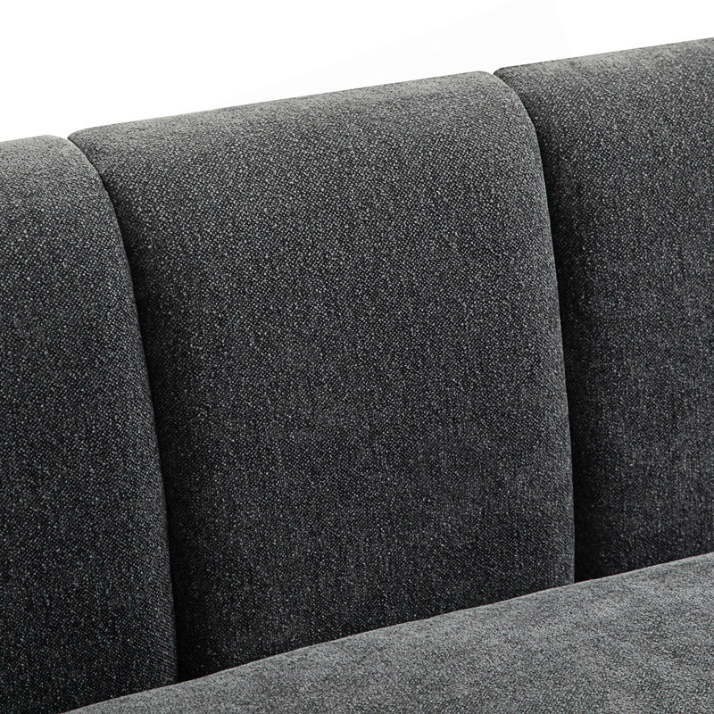 Canapé moderne, causeuse, Chenille gris foncé