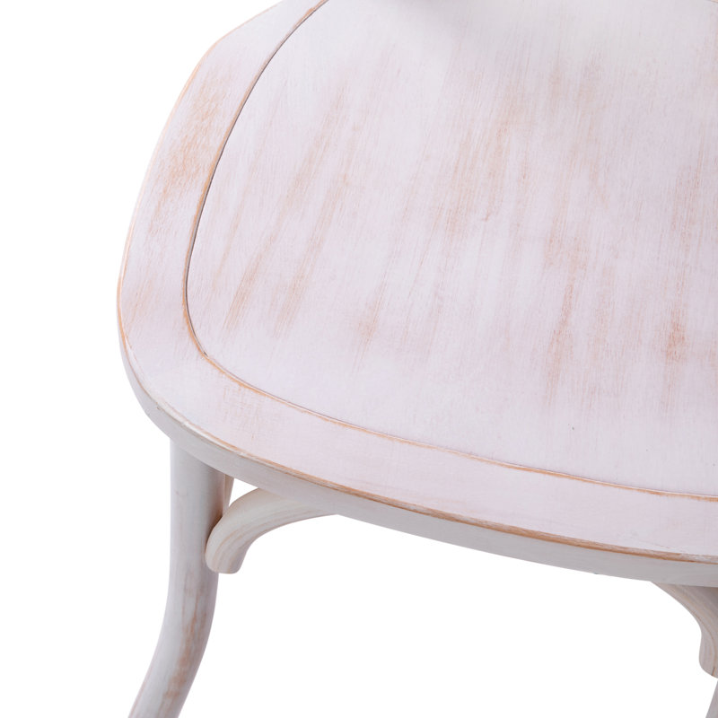Chaise de bistro en bois Aroust, Lime délavée, 1
