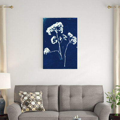 " Navy Botanical Silhouette " Painting Print