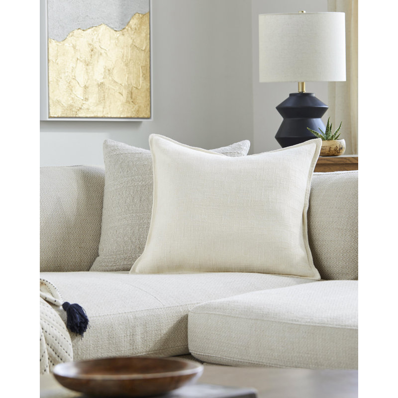 Thurman Throw Pillow, 20" x 20", Cream, Pillow Cover Only - No Insert