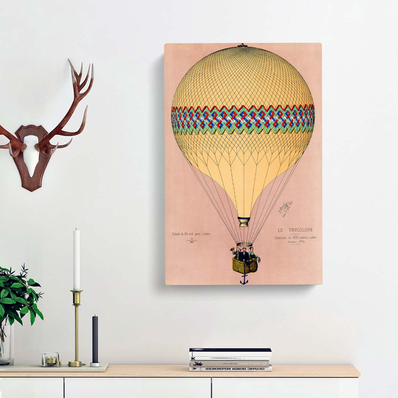 Tri-colour Hot Air Balloon In Paris - Wrapped Canvas, 50cm H x 35cm W x 3cm D