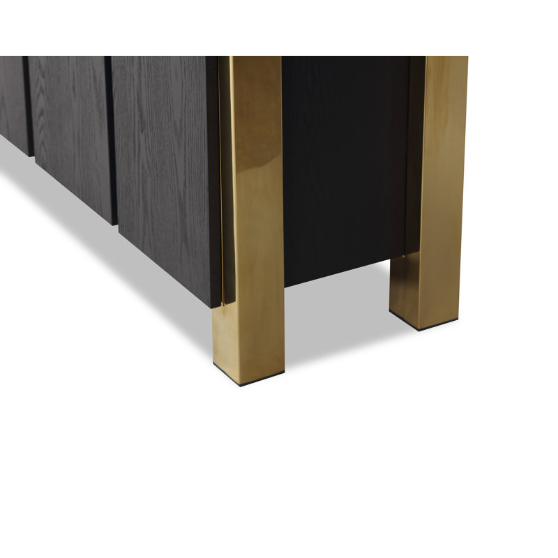 Enigma 66.14'' W Sideboard, Black/Brass