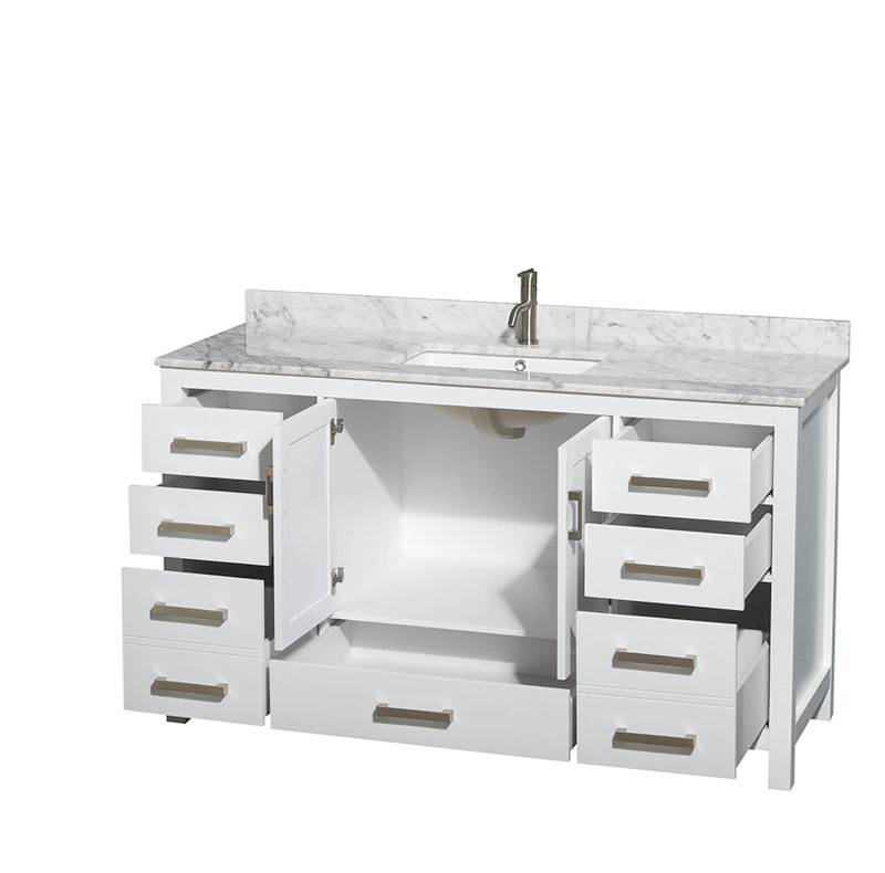 Sheffield 60" Single Bathroom Vanity Set, White