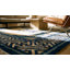 Tapis ivoire antique en laine Baotou