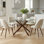 Ensemble repas 5 pièces avec table en verre trempé Aunnika