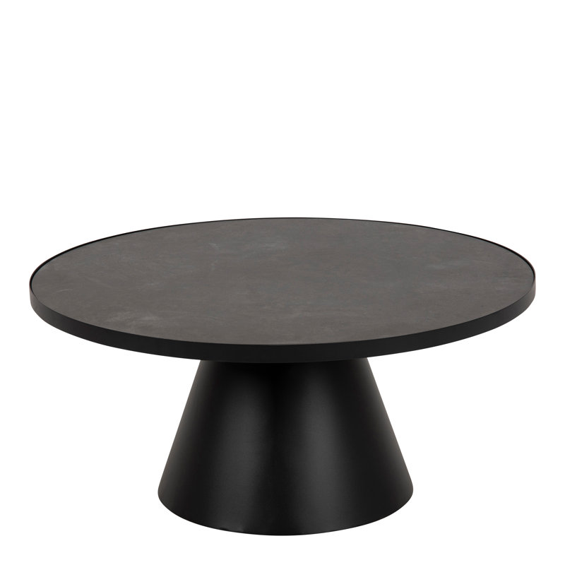 Balliet Coffee Table, 40 H x 85.70 W x 85.70 D cm, Black Top/Black Base