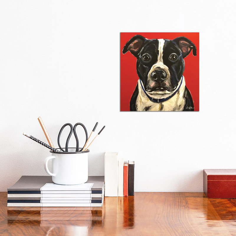 Pit Bull by Hippie Hound Studios - Wrapped Canvas Print, 30.48 cm H x 30.48 cm W
