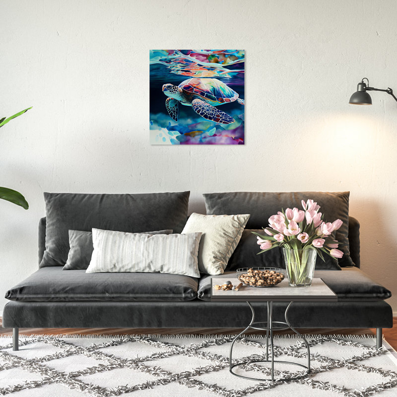 «Sea Turtle II», impression sur toile tendue, L 20 po x H 20 po x P 0,8 po