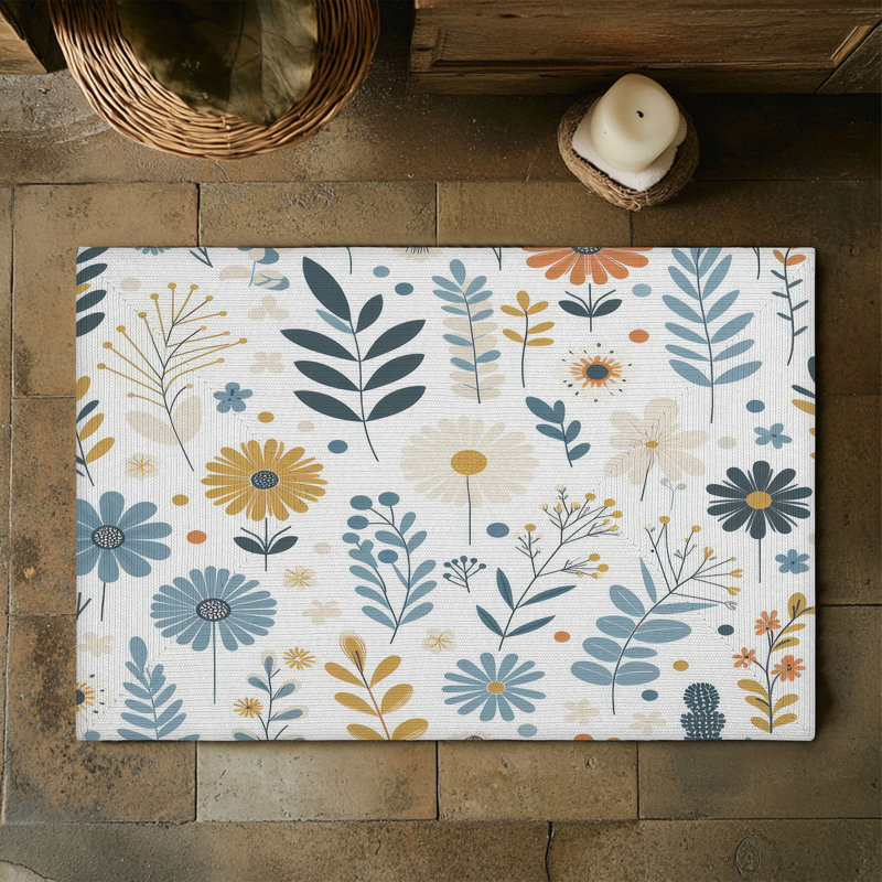 Tapis tressé Golden Summer Blooms, Rectangulaire 3 pi x 5 pi