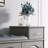 Gray Upholstered Shoe Storage Bench