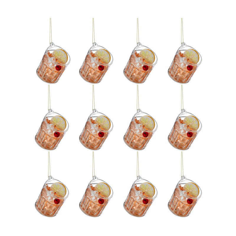 Ensemble de 12 ornements en verre 3 po