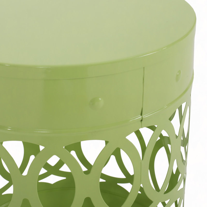 Outdoor Metal S/2 End Table, Green