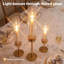 3 Piece Metal,Crystal，Glass Tabletop Hurricane Set