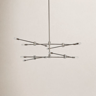 Jordy 12-Light Steel Sputnik Linear Chandelier