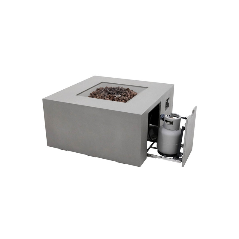 Sol Living Rocky Propane Fire Pit For Outside Outdoor Firepit Table With Internal Tank Holder Firepit Concrete Square Fire Table Patio Heater Fireplace 45,000 Btus - , 43 X 43 Inches