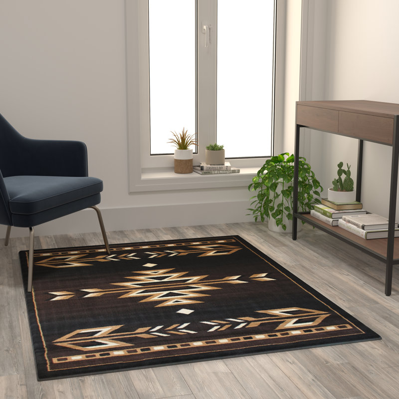 Byong Southwestern Style Area Rug, Rectangle 4' x 5'