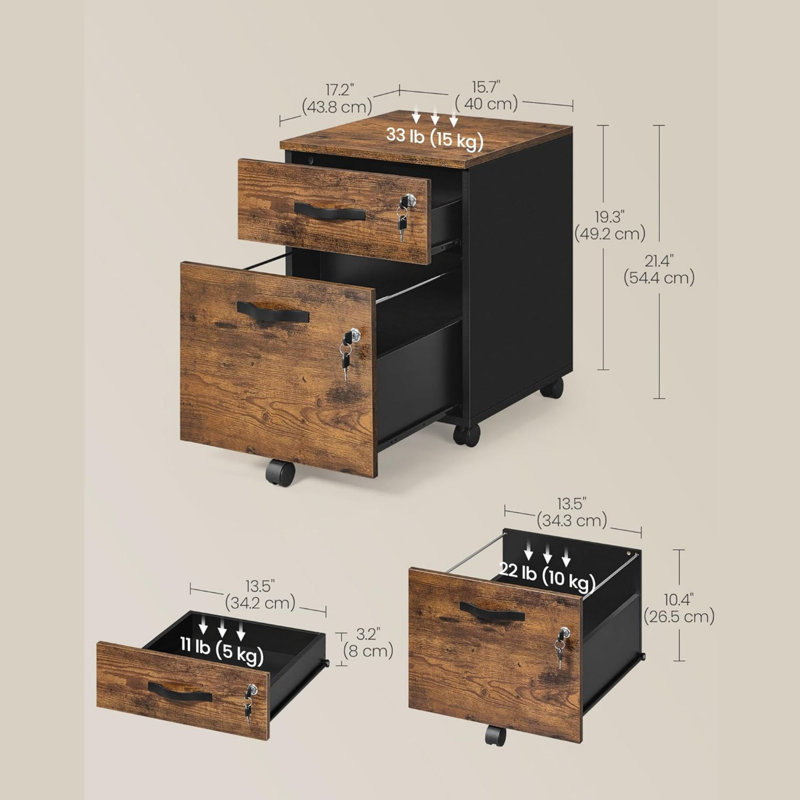 40 cm W 2 -Drawer Filing Cabinet