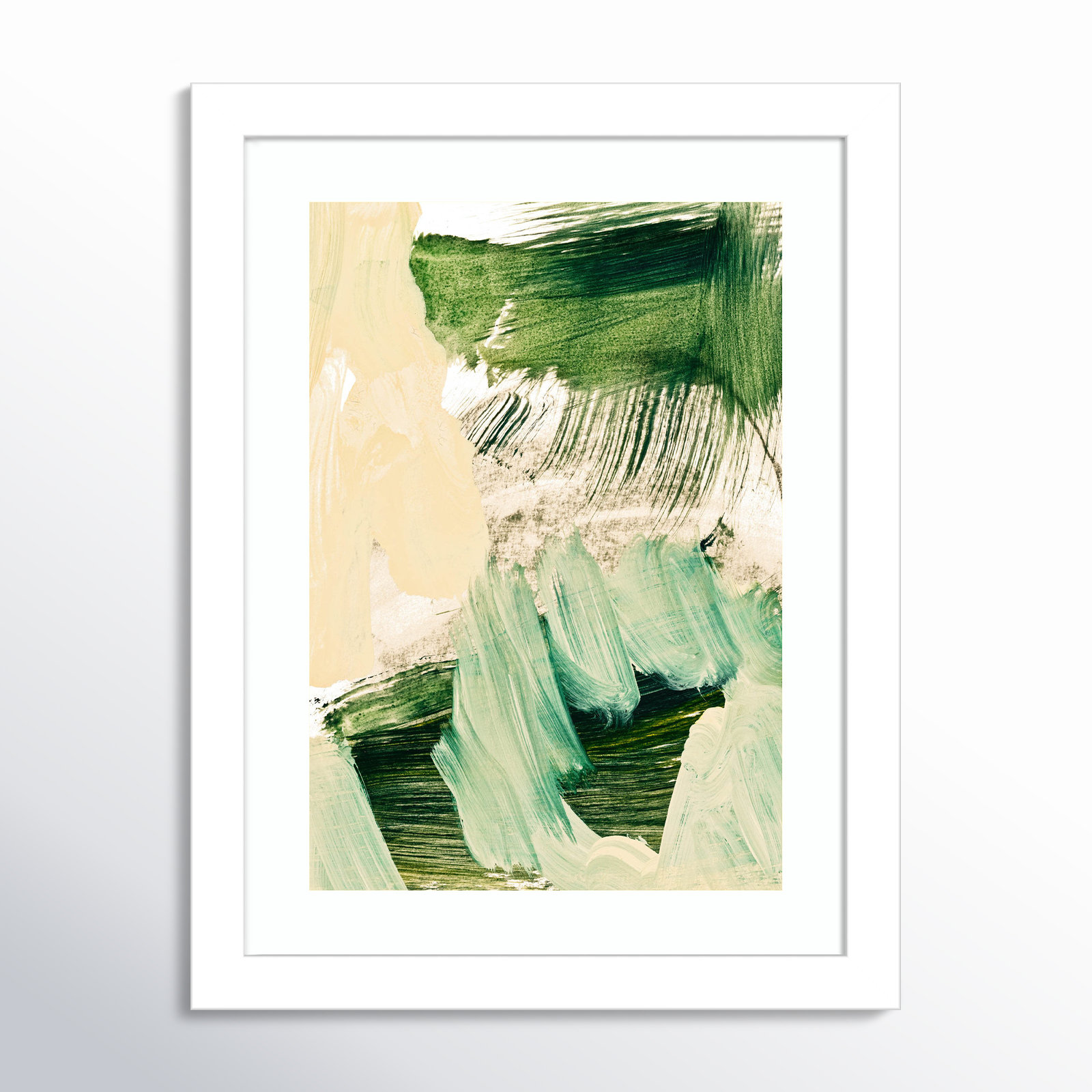 Elphaba "Minimalist Painting 09" Print, White Framed, 13" H x 10" W