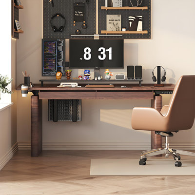 Bureau d'étude et de bureau à hauteur réglable en bois de frêne 70,87 "