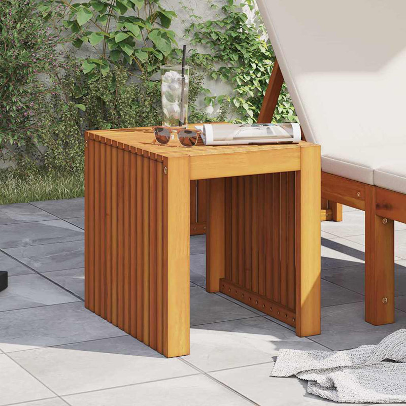 Side Table Oil Natural Solid Teak Wood Garden Patio Outdoor Furniture