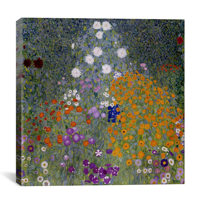 «Bauerngarten (Flower Garden), 1907» par Gustav Klim - reproduction, H 37 po x l 37 po x P 1,5 po, Toile