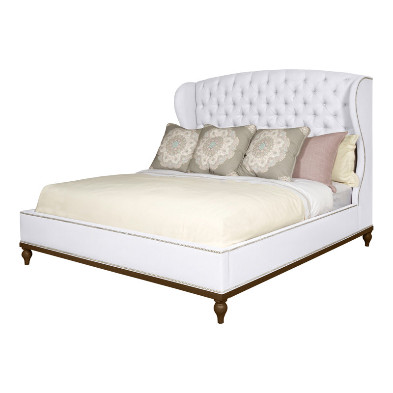 Emma Queen Upholstered Panel Bed, Navajo, Yes, Navada Snow