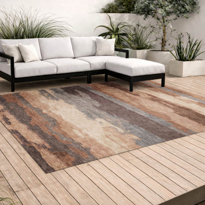 Tapis abstrait lavable à la machine intérieur / extérieur ACN2870