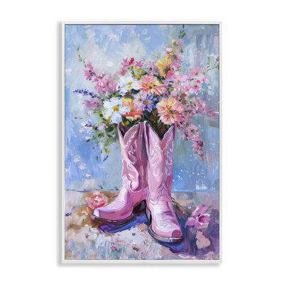 Floral Cowgirl Boots Giclee Art by Petal Prints Design