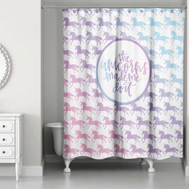Rideau de douche simple fait de licornes Clontz