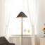 2-Light Rubber Wood Floor Lamp with Linen Shade