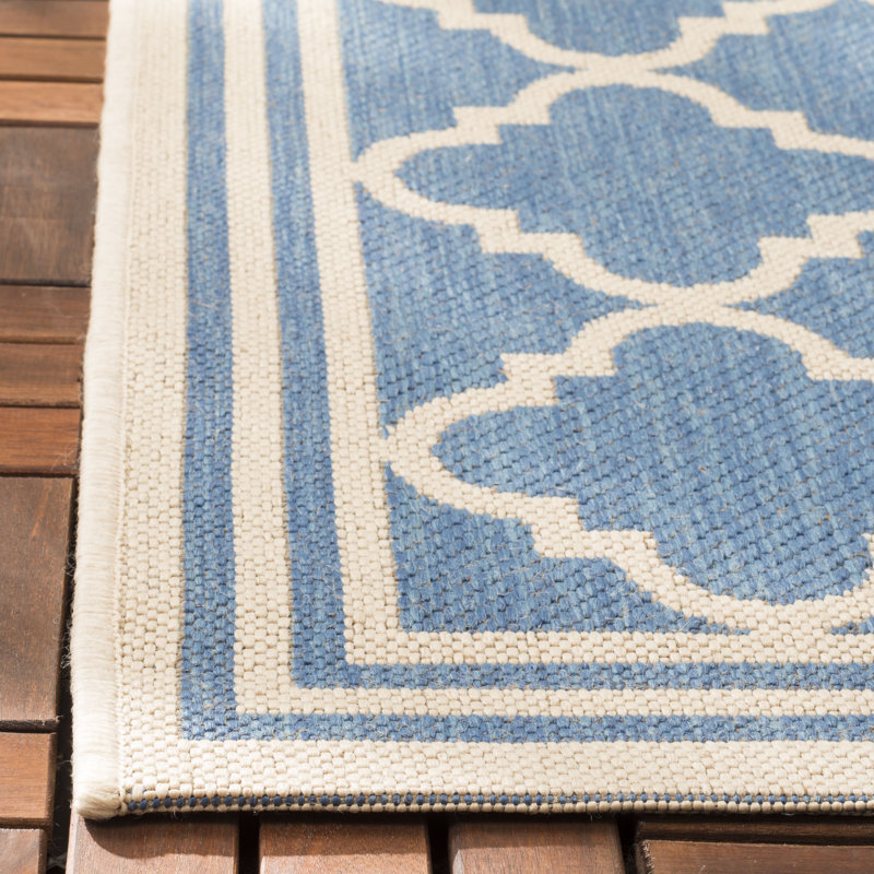 Adler Performance Geometric Indoor/Outdoor Area Rug, Square 6'7"